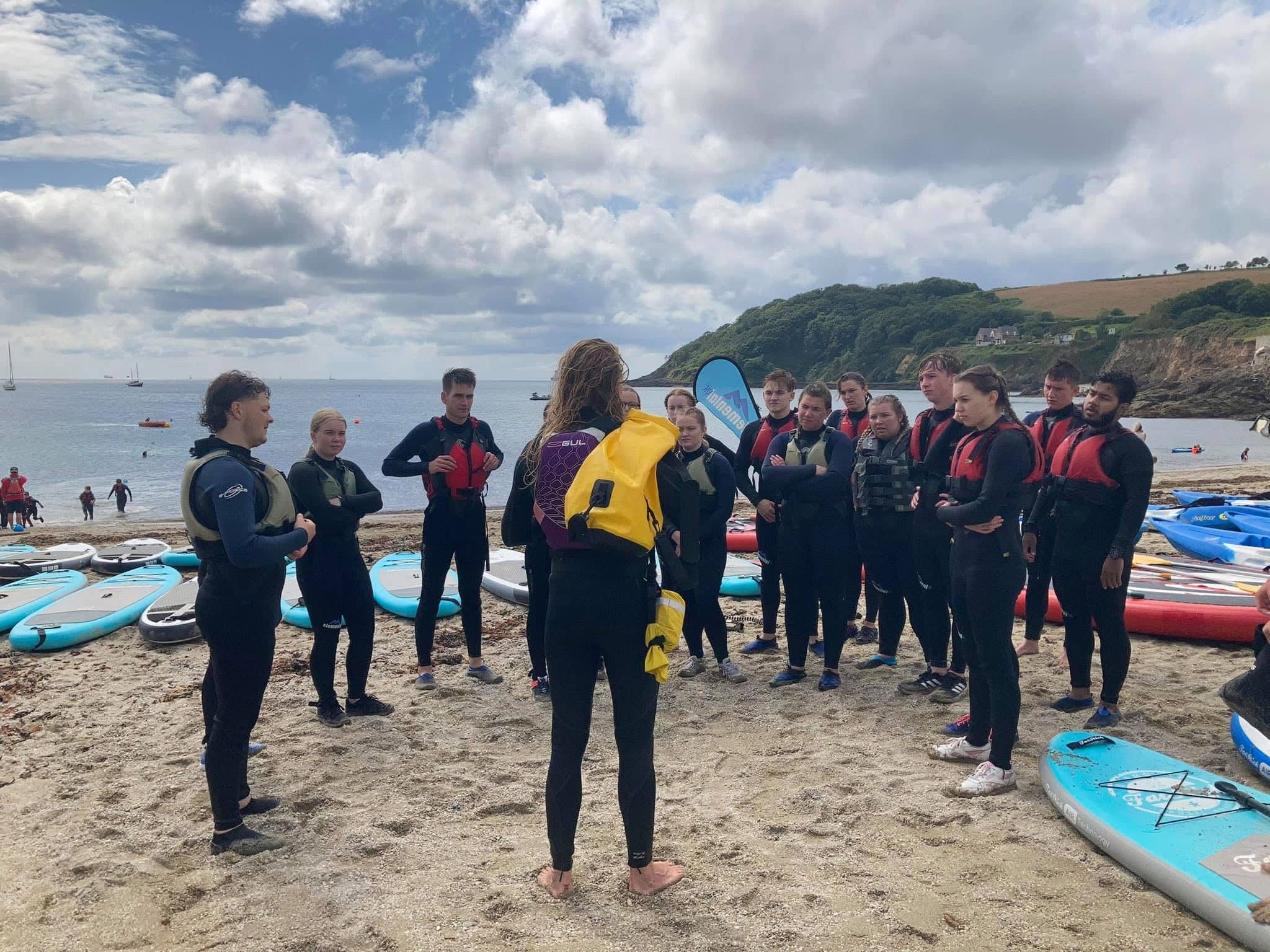 Cadets participating in water activities